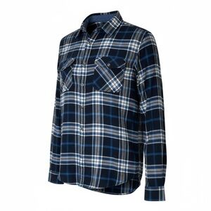 Blue and White Plaid Button-Up Shirt